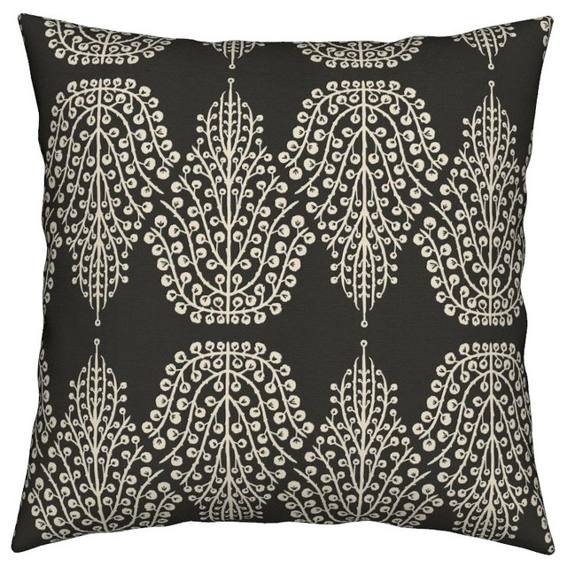 Chocolate Brown Cream Geometric Nature Tree Throw Pillow Velvet Chocolate Brown Cream Geometric Nature Tree Throw Pillow Velvet