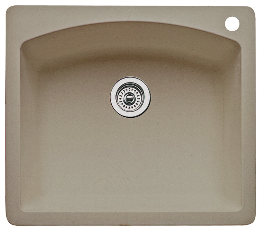 Blanco 441280 22"x25" Granite Single Dual-Mount Kitchen Sink, Truffle