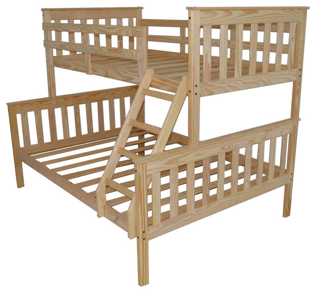 Pine Twin Over Full Bunk Bed, Full Twin Bunk Bed Wood
