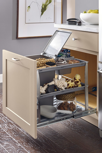 Diamond Cabinets: Base Bin Tray Pull-out Cabinet transitional-kitchen