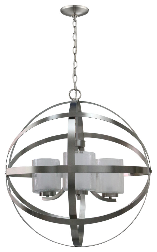 Plise 3 Light Orb Chandelier Transitional Chandeliers By