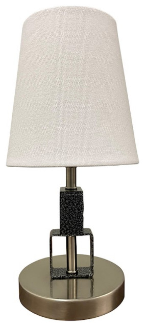 House of Troy Bryson 1 Light 7" Accent Lamp, Nickel/Supreme Silver, B208-SN-SS