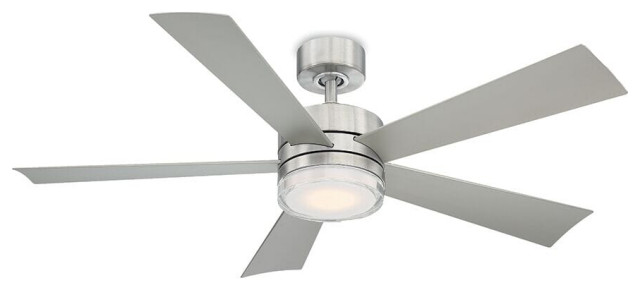 Modern Forms Wynd 52" Indoor/Outdoor Ceiling Fan in Stainless Steel, 52 ...