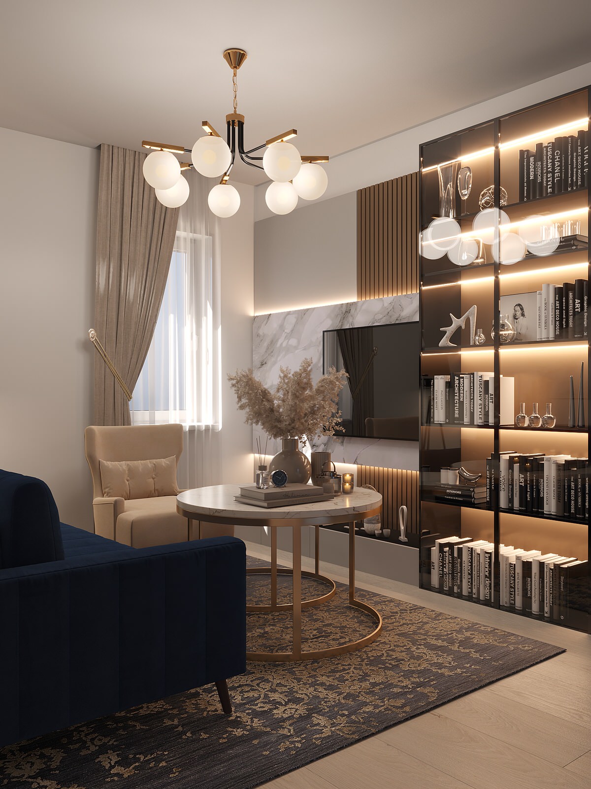 Кухня и гостиная в трешке