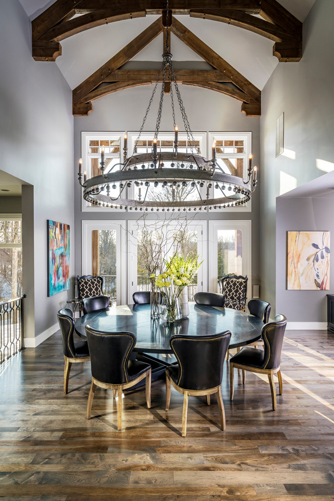 This is an example of an expansive transitional open plan dining in Other.