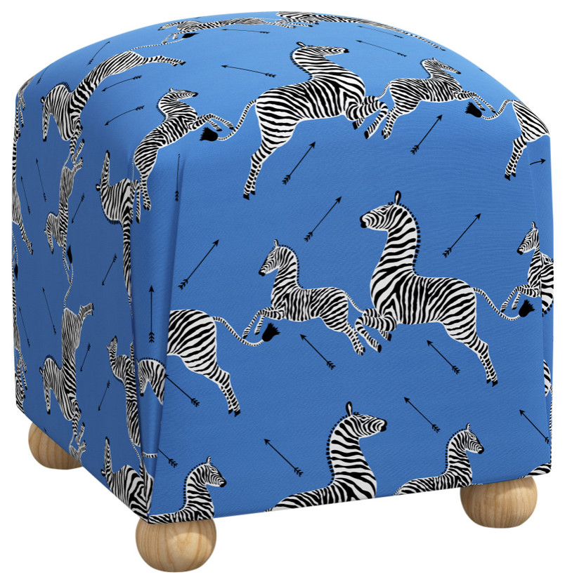 Red from Scalamandre by Cloth & Company Hampton Ottoman, Zebras, One