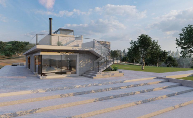 Casa in collina trendy-hus-og-facade