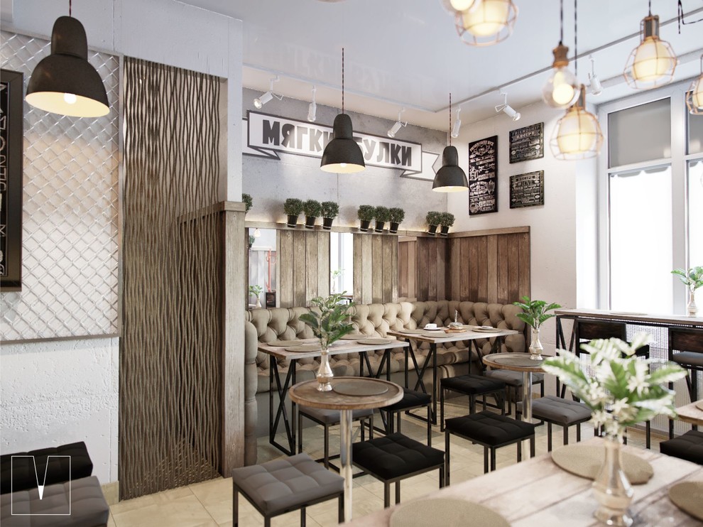 дизайн интерьера бургерной "Мягкие булки"