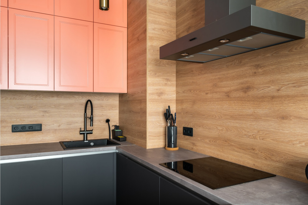 Небанальный лососевый в сочетании с серым