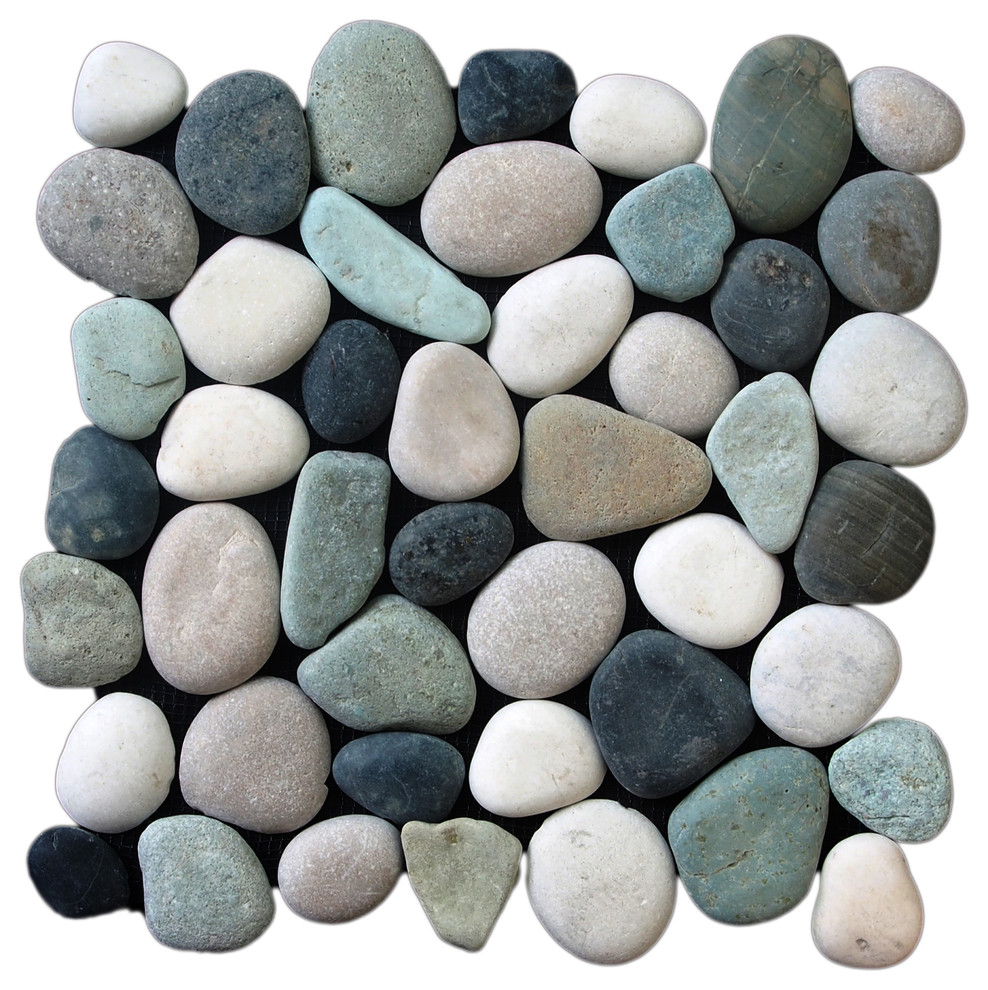 12"x12" Classic Pebble Tile Contemporary Mosaic Tile by pebbletile