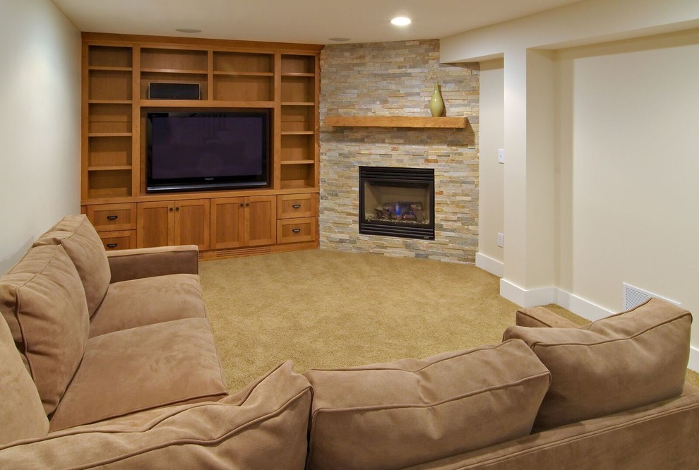 Inspiration for a transitional basement remodel in Charleston