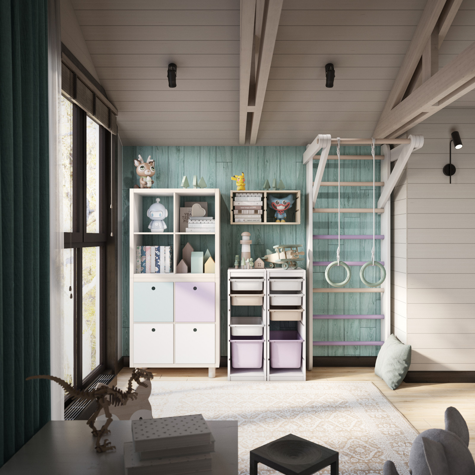 Хранение игрушек и шведская стенка