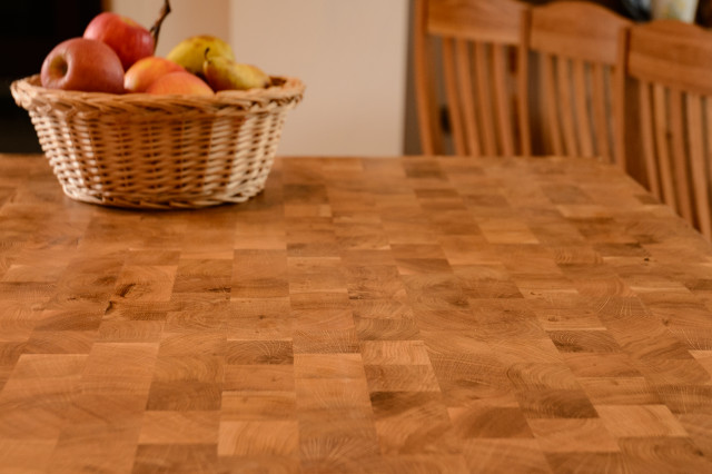 Oak pastry worktop. traditional-kitchen