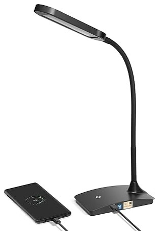 IVY20-40BK Ivy LED Desk Lamp with USB Port for Home Office