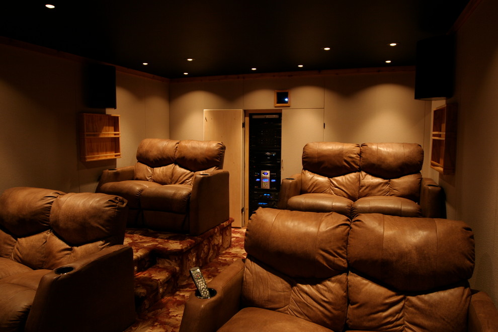 Trendy home theater photo in Grand Rapids