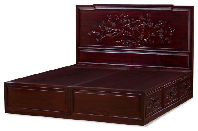 Elmwood Cherry Blossom Design Platform, Asian King Size Bed