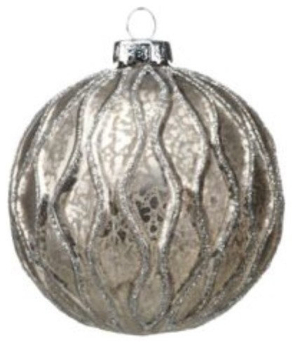 Set Of 6 Silver Gray Christmas Ball Ornaments Small Contemporary Small Holiday Ball Christmas Ornament Silver And Gray Set Of 6