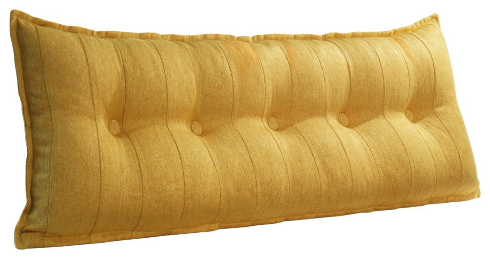 Button Tufted Body Positioning Pillow Headboard Cushion Linen Blend