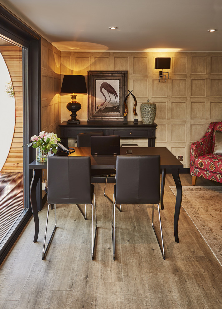 Small contemporary dining room in Other.