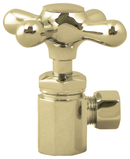 Cross Handle Angle Stop Shut Off Valve 1/2" IPS With 3/8" Compression ...