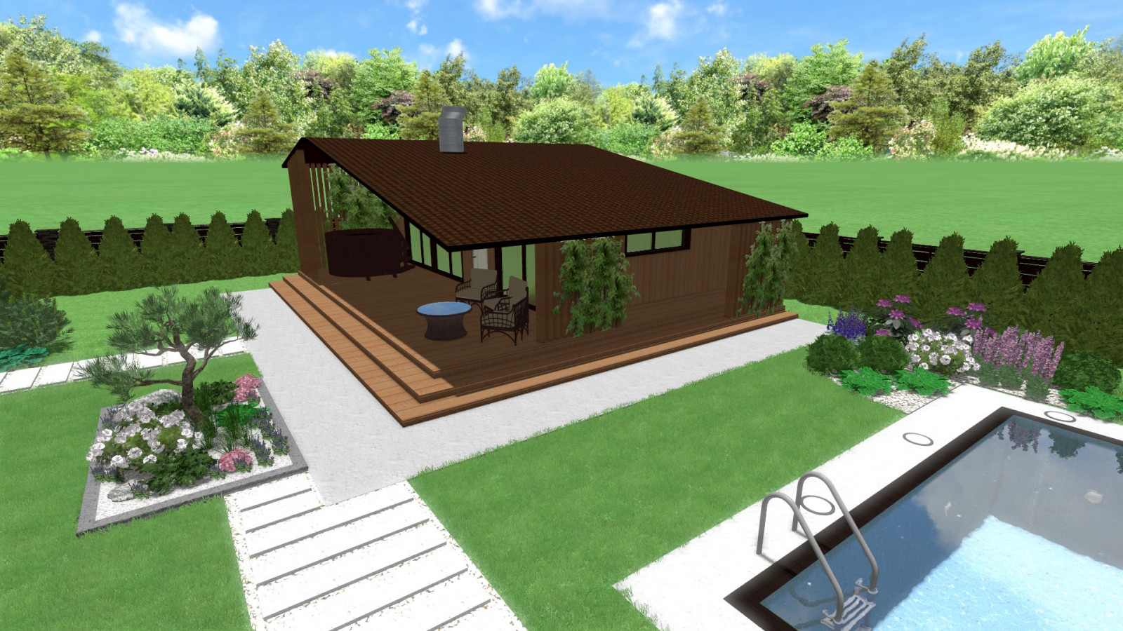 3D ландшафтный проект 1500 руб./сотка + все планы и чертежи