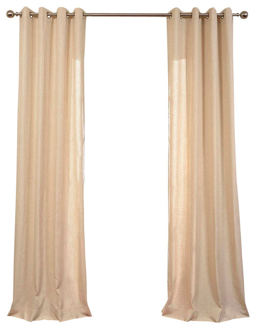 Hilo Natural Grommet Linen Blend Solid Curtain Single Panel