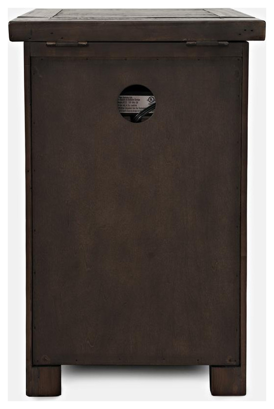 Madison County Harris Power Chairside Table Barnwood Transitional