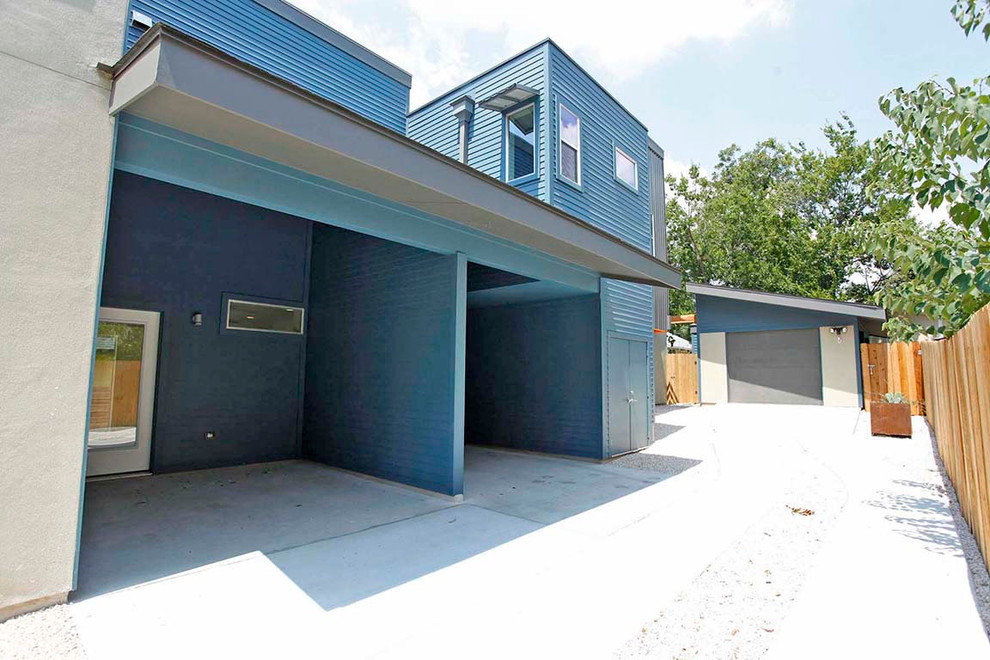 Example of a transitional exterior home design in Austin