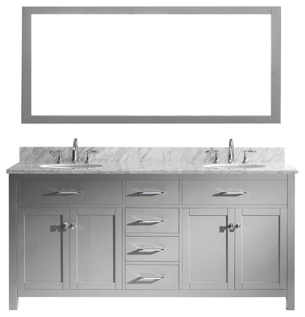 Ine 72 Double Bathroom Vanity Cashmere Gray With Marble Top Ine 72 Double Bathroom Vanity Cashmere Gray With Round Sink