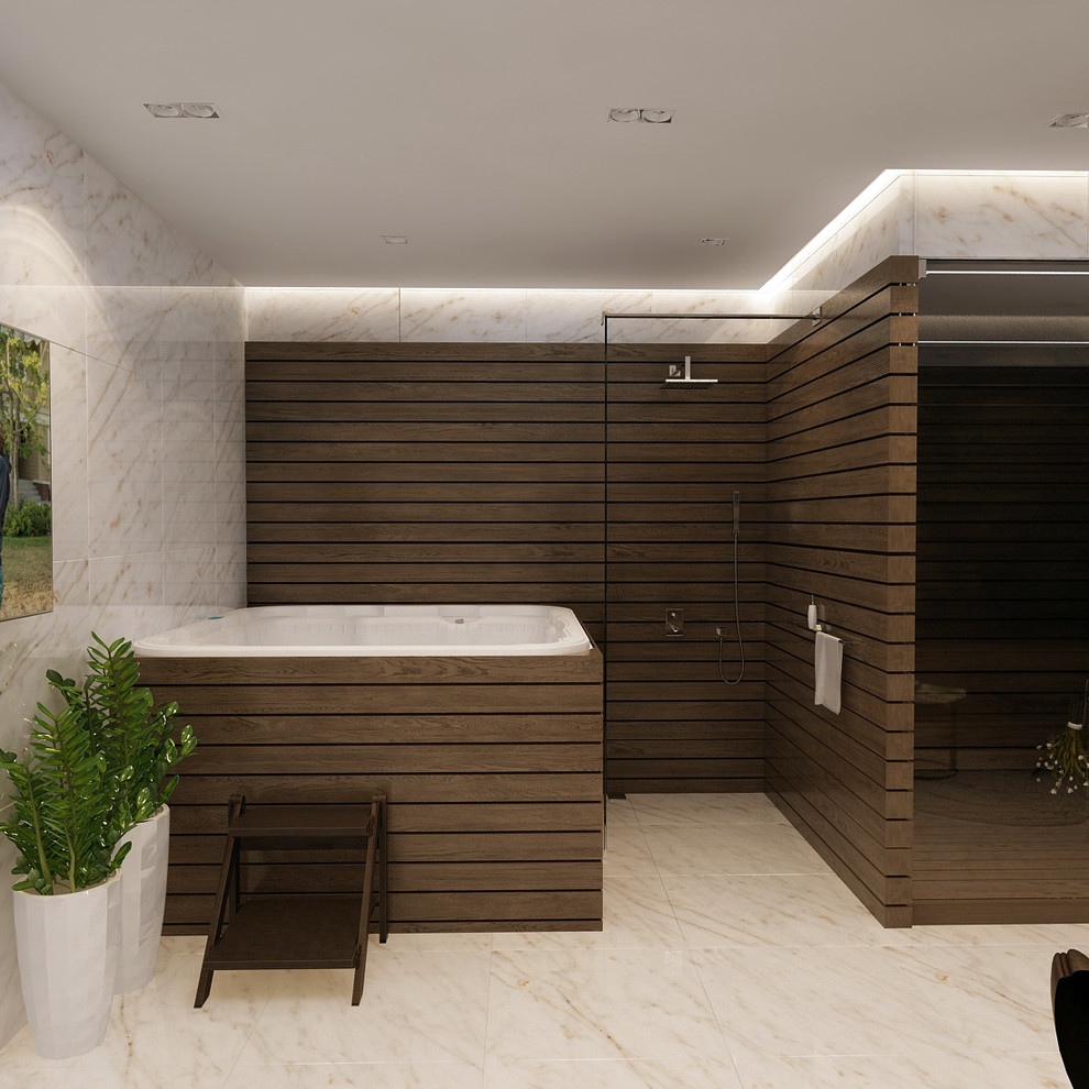 Двухэтажный дом в современном стиле