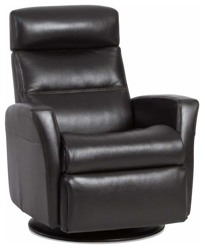 IMG Divani Large Relaxer Power Recliner, Savauge Charcoal Leather