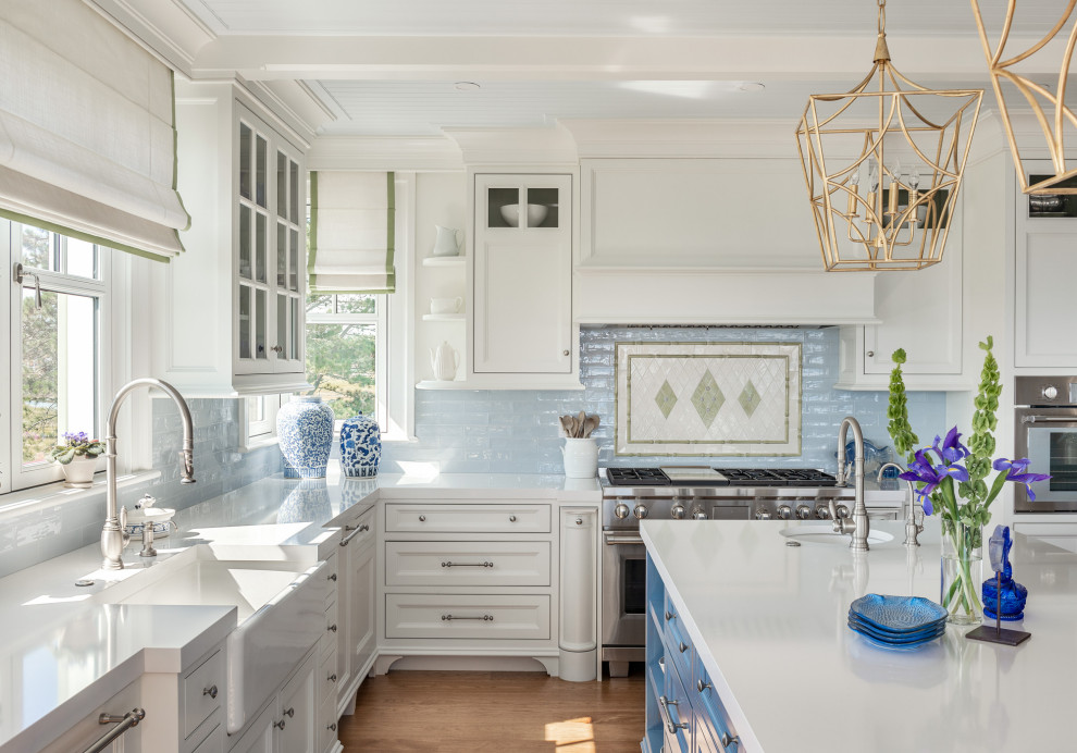 Inspiration for a coastal kitchen remodel in Boston