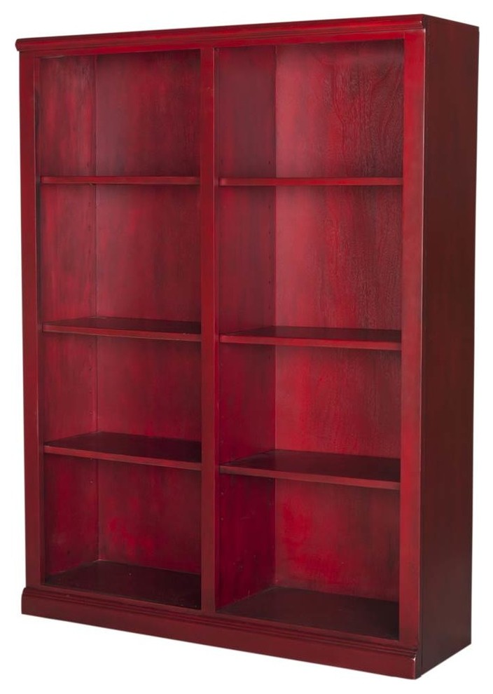 6 in. Tall Double Wide Bookcase (Burnt Cinnamon)