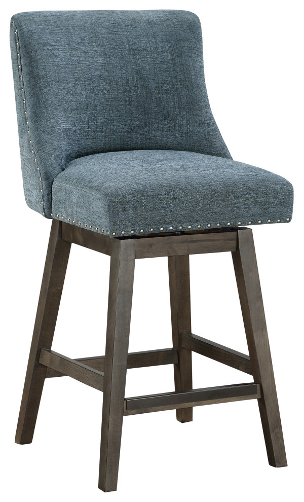 Granville 26" Swivel Counter Stool With Gray Legs Transitional Bar
