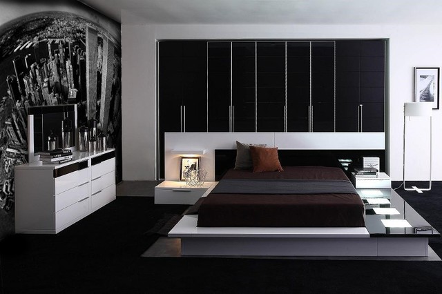 impera modern-contemporary lacquer platform bed - modern - bedroom