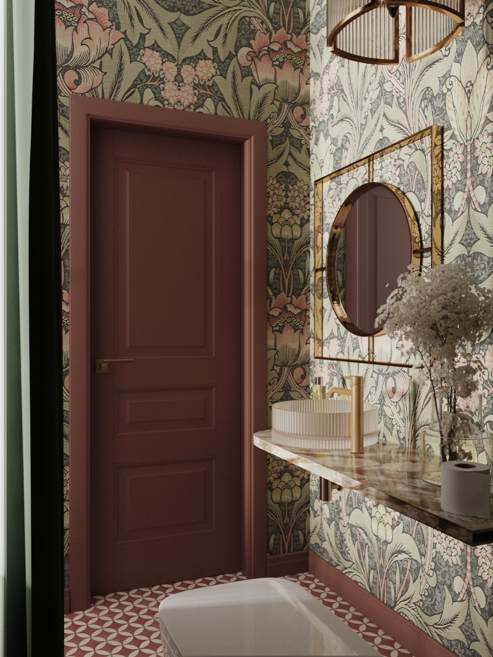 Санузел со стеклянной перегородкой