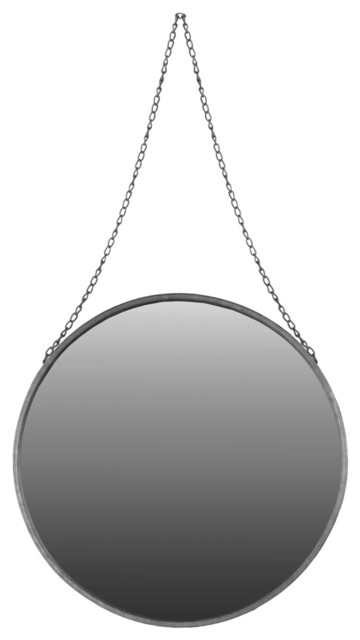 Large Mirror with Chain Hanger in Silver