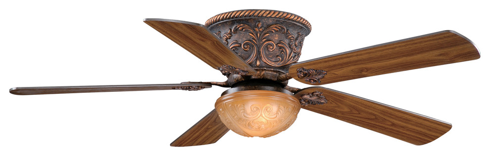 Vaxcel Corazon 52 Flushmount Fan Aged Bronze Victorian