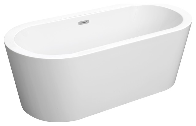 Franz White Freestanding Oval Acrylic Bathtub