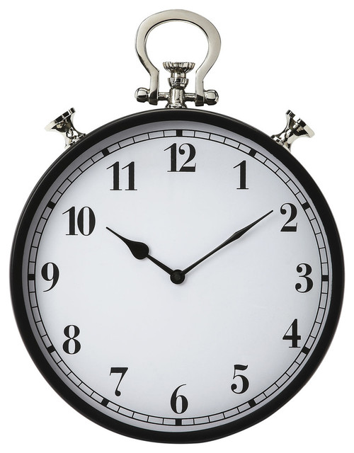 Butler Ottawa Round Wall Clock, Black Transitional Wall Clocks by