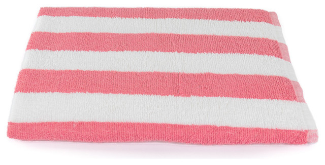 Fibertone Cabana Stripe Beach Towel, Coral