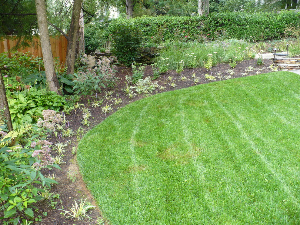 Photo of a mid-sized rustic backyard landscaping in Baltimore.