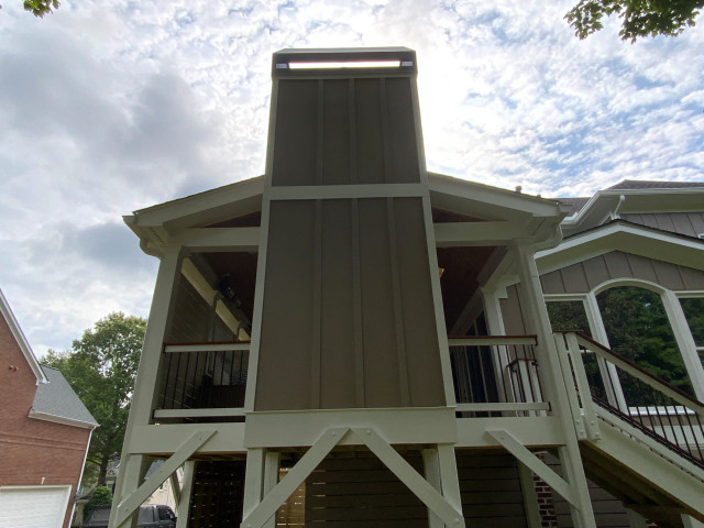 Open Porch with Fireplace in Suwanee, GA veranda