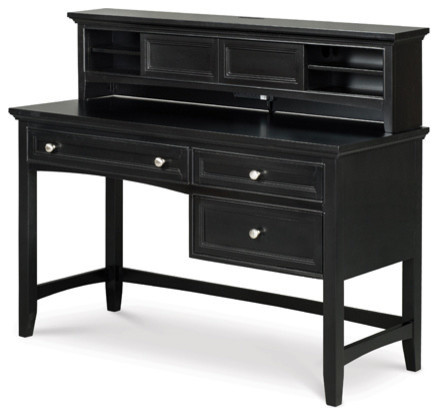 Magnussen Bennett 3 Drawer Desk And Hutch Black Desks Hutches Magnussen Bennett 3 Drawer Desk And Hutch Black