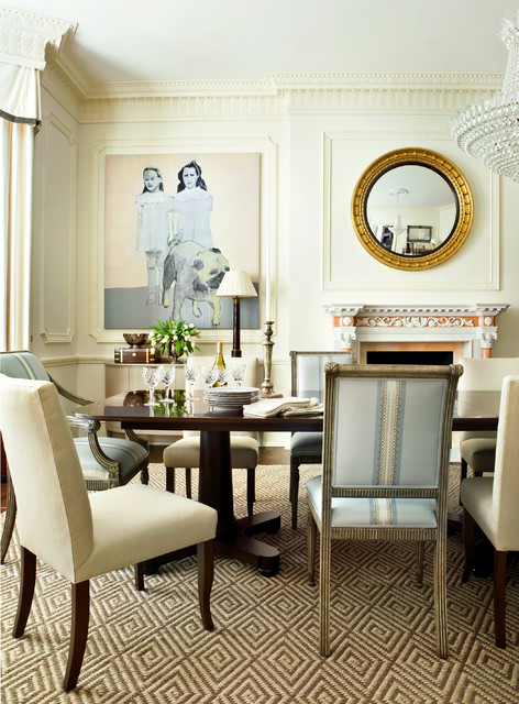 Transitional Buckhead Mansion klassisk-spisestue