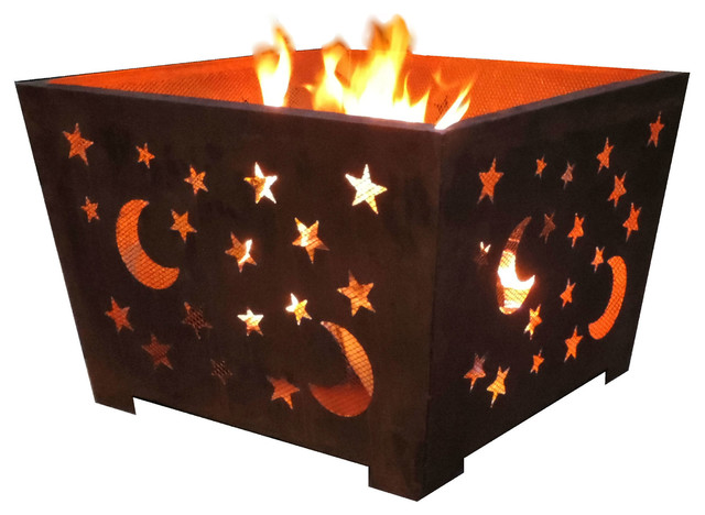 Star And Moon Fire Basket Fire Pits By Parpadi