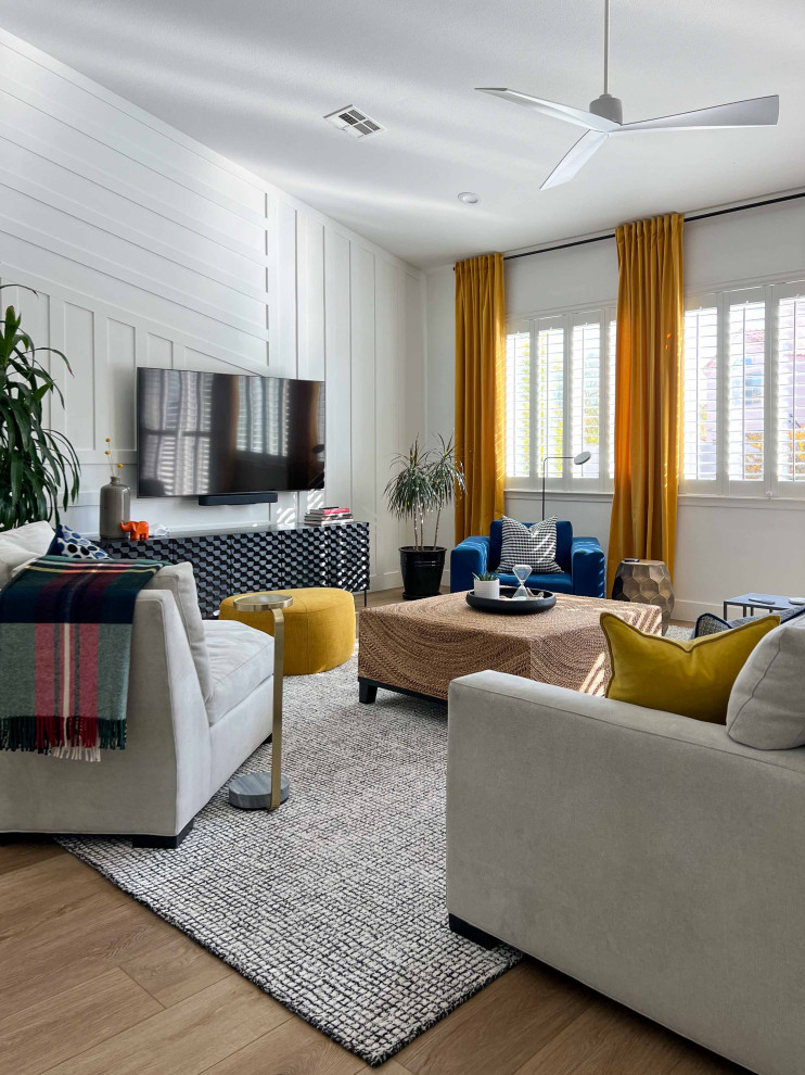 Hexagon Home Modern Family Room Las Vegas by Sandra Mijan