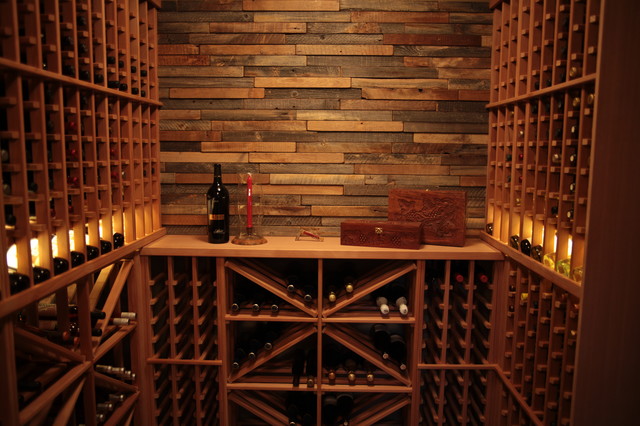 Wine Racking Countertop Display Area Traditional Wine Cellar