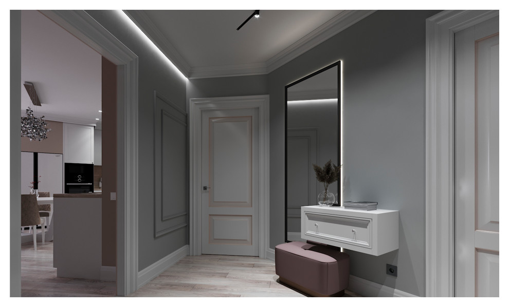 Дизайн-проект (холл, кухня-столовая, ванная комната)