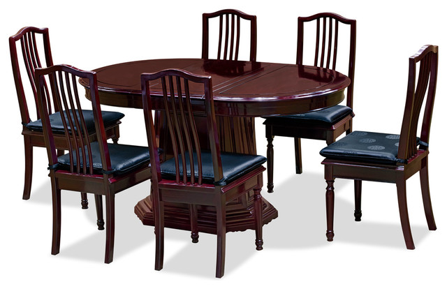 57in Rosewood French Dining Set With 6 Chairs Cherry Asian Dining Sets By China Furniture And Arts